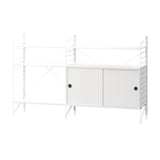 String フリースタンドシェルフ 2列 メタル棚板+キャビネット