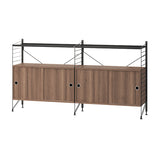 String フリースタンドシェルフ W78 D30 ×2列 メタル棚板+キャビネット×2