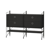 String フリースタンドシェルフ W58 D30 ×2列 棚板+チェスト×2