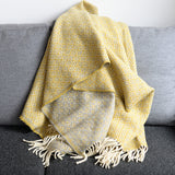 シ・コラサォン ウールブランケット Flower Yellow / Gray