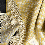 シ・コラサォン ウールブランケット Flower Yellow / Gray