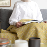 シ・コラサォン ウールブランケット Flower Yellow / Gray