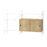 String フリースタンドシェルフ 2列 メタル棚板＋キャビネット