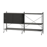 String フリースタンドシェルフ W78 D30 ×2列 メタル棚板＋棚板＋キャビネット×2