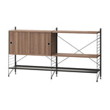 String フリースタンドシェルフ W78 D30 ×2列 メタル棚板＋棚板＋キャビネット×2