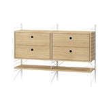 String フリースタンドシェルフ W58 D30 ×2列 棚板＋チェスト×2