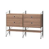 String フリースタンドシェルフ W58 D30 ×2列 棚板＋チェスト×2