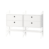 String フリースタンドシェルフ W58 D30 ×2列 棚板＋チェスト×2