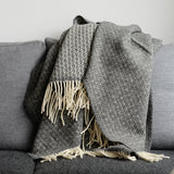 シ・コラサォン ウールブランケット Flower Dark Gray