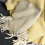 シ・コラサォン ウールブランケット Flower Yellow / Gray