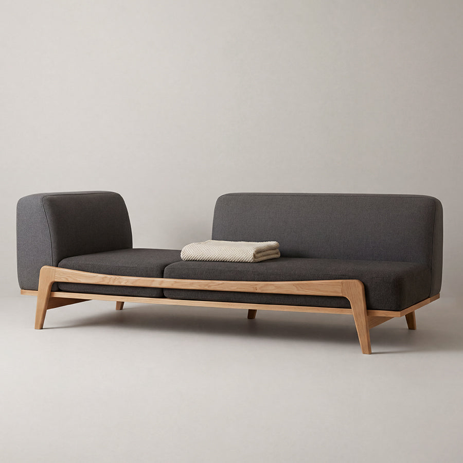 Luu Sofa gray / dark gray | オーク/ウォルナット/アッシュ無垢材