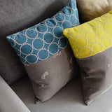 mina perhonen dop 「tambourine × choucho」クッションカバー ライトブルー×オリーブ