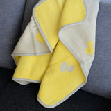 KLIPPAN シュニールコットン ミニブランケット CHOUCHO オリーブイエロー