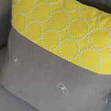 mina perhonen dop 「tambourine × choucho」クッションカバー イエロー×グレー