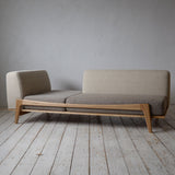 Luu Sofa light beige / brown | オーク/ウォルナット無垢材