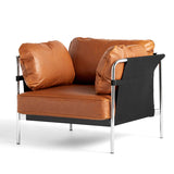 HAY【正規販売店】 CAN 1シーター ブラウンレザー / クロムスチールベース