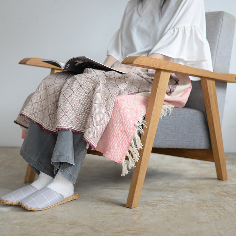 シ・コラサォン ハーフブランケット Azulajo bordeaux / pink