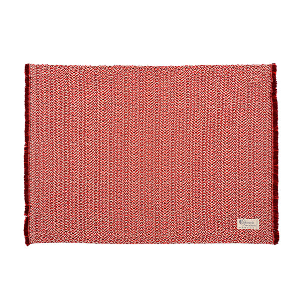 シ・コラサォン プレイスマット swallow fringe bordeaux / red
