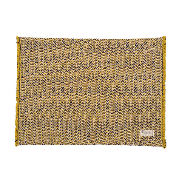 シ・コラサォン プレイスマット swallow fringe dark blue / yellow